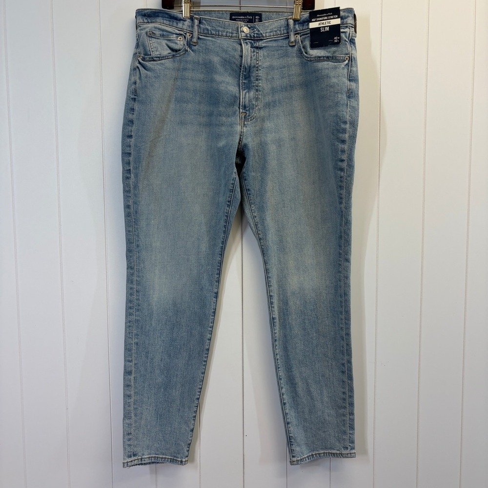 Abercrombie & Fitch Athletic Slim Denim Jeans Men Size 40x32 Everyday Comfort